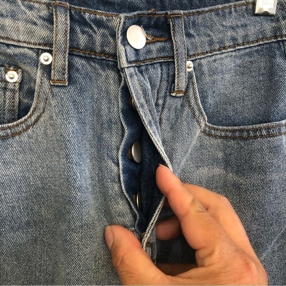 Princess Polly Button Fly Raw Hem High Waist Jeans Size 0/EU 32 - Picture 7 of 12